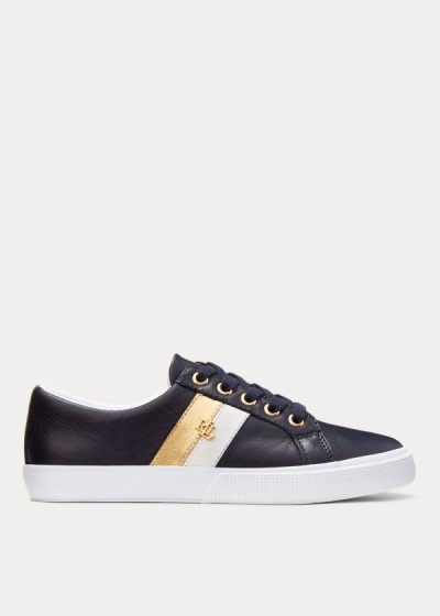 Women's Ralph Lauren Janson II Leather Sneakers | 916245OVH